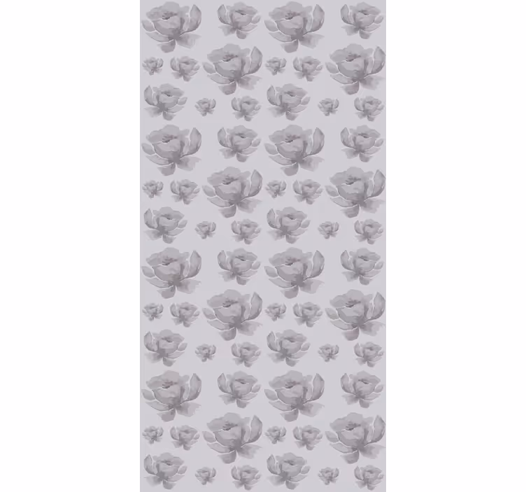Grå 80 -talls blomstermønster rullegardin vintage - Tenstickers
