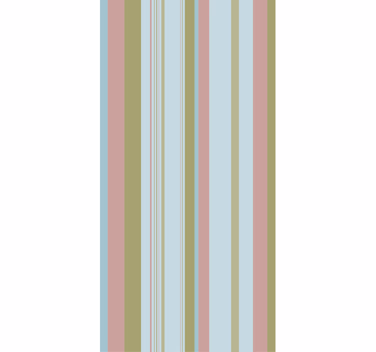 Blå og grønne 80-tallsstriper rullegardin vintage - Tenstickers