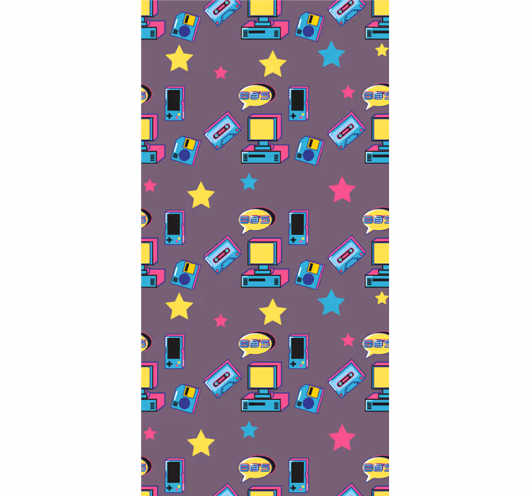 Retro spillikoner rullegardin nerdere - Tenstickers