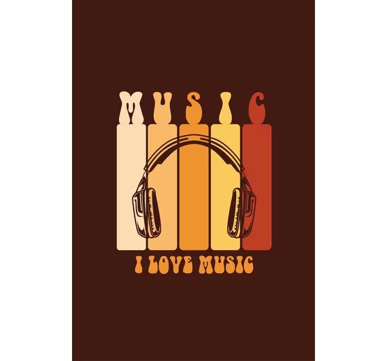 Design av musikkhodetelefoner rullegardin sitat - Tenstickers