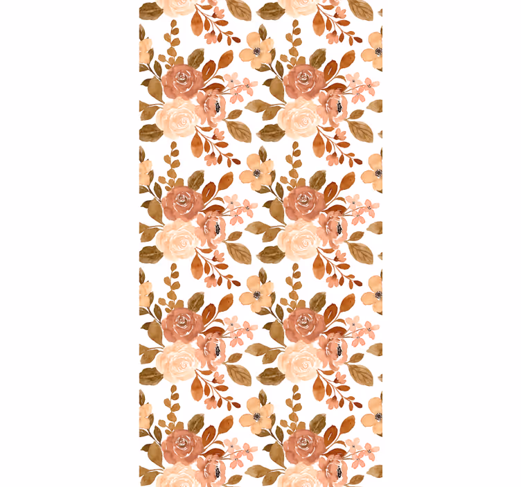Romantisk beige mønster rullegardin blomster - Tenstickers