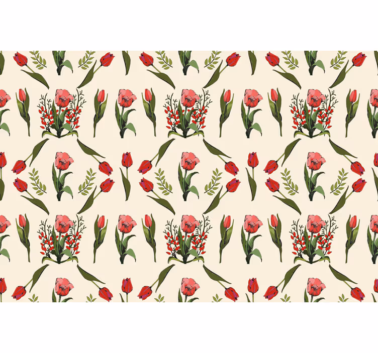 Elegant beige arrangement rullegardin blomster - Tenstickers
