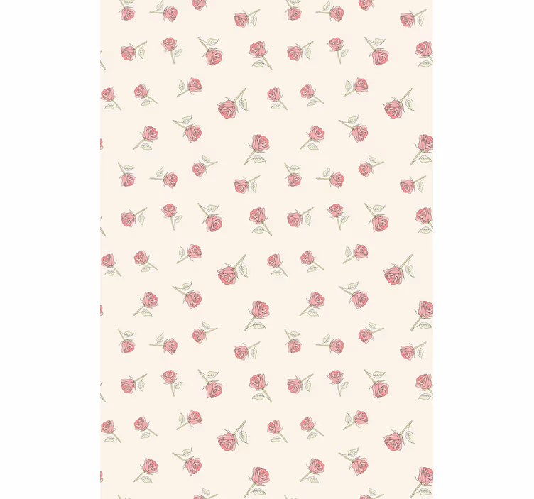 Romantisk vintage rosemønster rullegardin blomster - Tenstickers