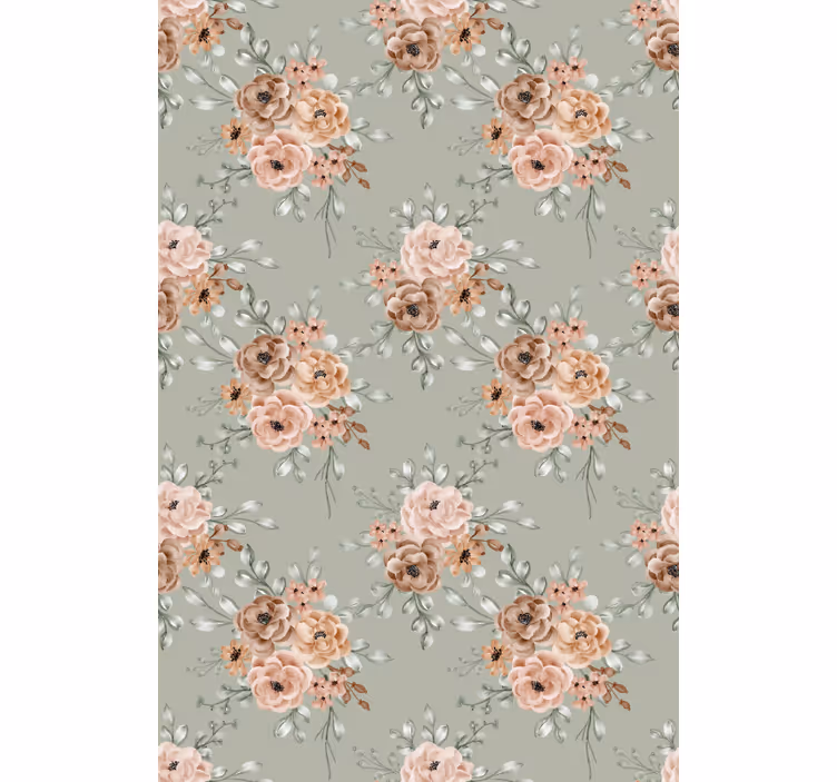 Vakkert beige arrangement rullegardin blomster - Tenstickers