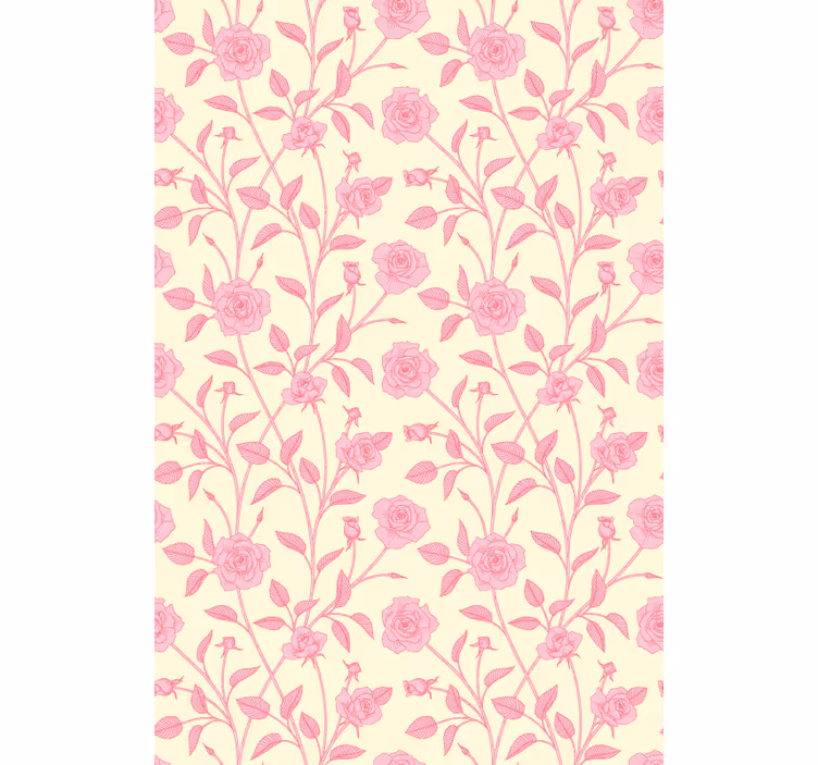 Rosa rose floral rullegardin blomster - Tenstickers