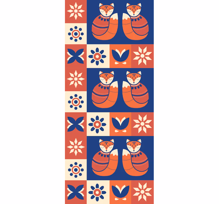 Sjarmerende revemønstre rullegardin dyr - Tenstickers