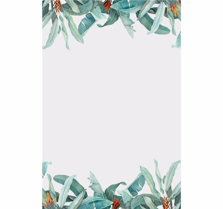 Tropisk bladkant rullegardin blomster - Tenstickers