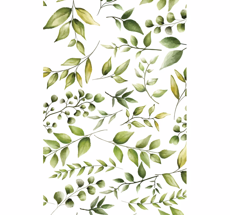 Stilig grøntmønster rullegardin blomster - Tenstickers