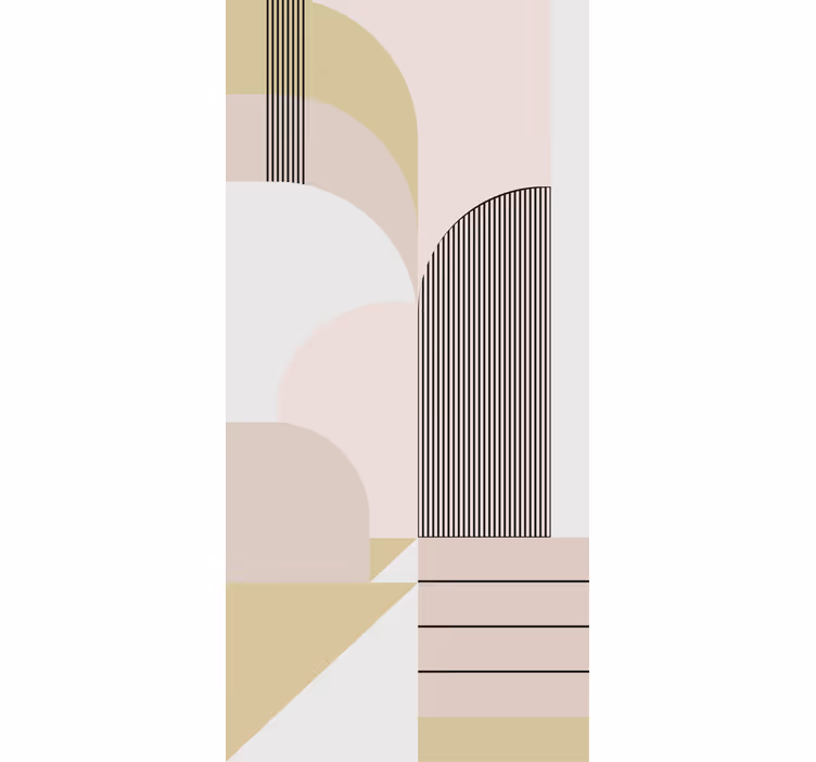 Geometrisk kurvedesign rullegardin moderne - Tenstickers