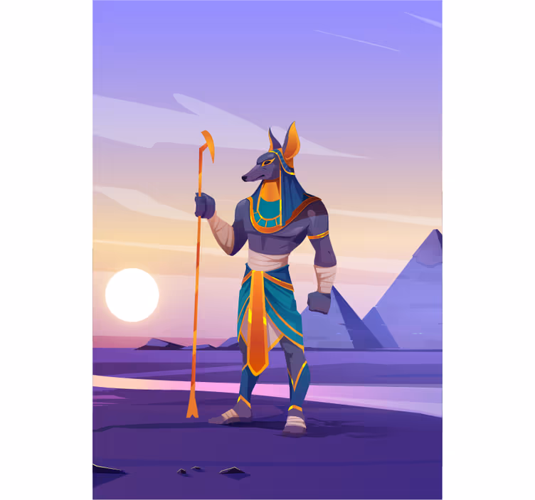 Fargerik rekreasjon av anubis rullegardin moderne - Tenstickers
