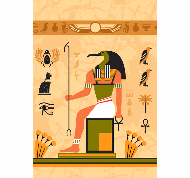 Egyptisk månegud rullegardin originale - Tenstickers