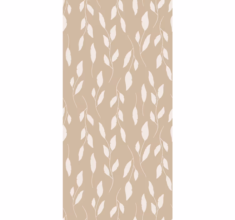 Delikat beige bladmønster rullegardin blomster - Tenstickers