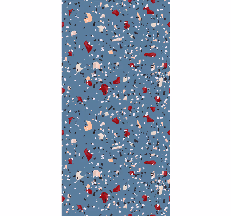 Blå geometrisk terrazzo rullegardin tekstur - Tenstickers