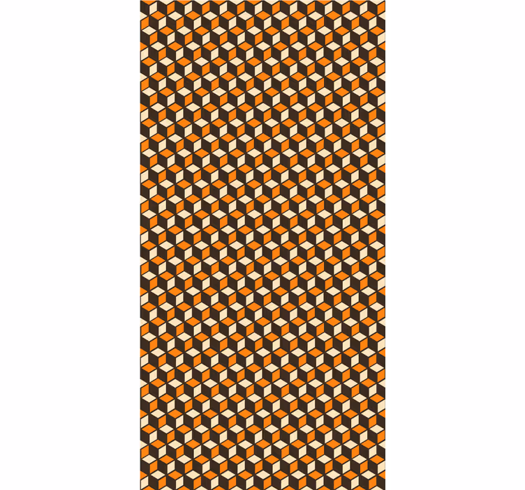 Oransje retro mønster rullegardin mer vintage - Tenstickers