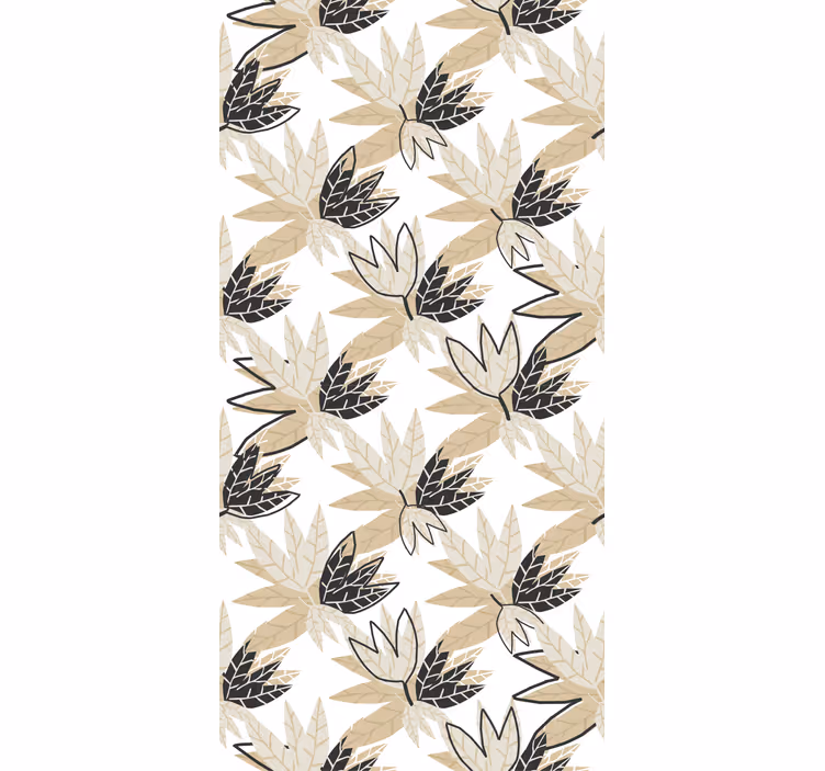 Stilig bladmotiv rullegardin blomster - Tenstickers
