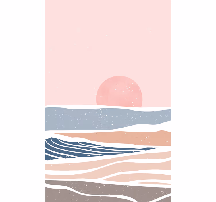 Rolige solnedgangsbølger rullegardin mer vintage - Tenstickers