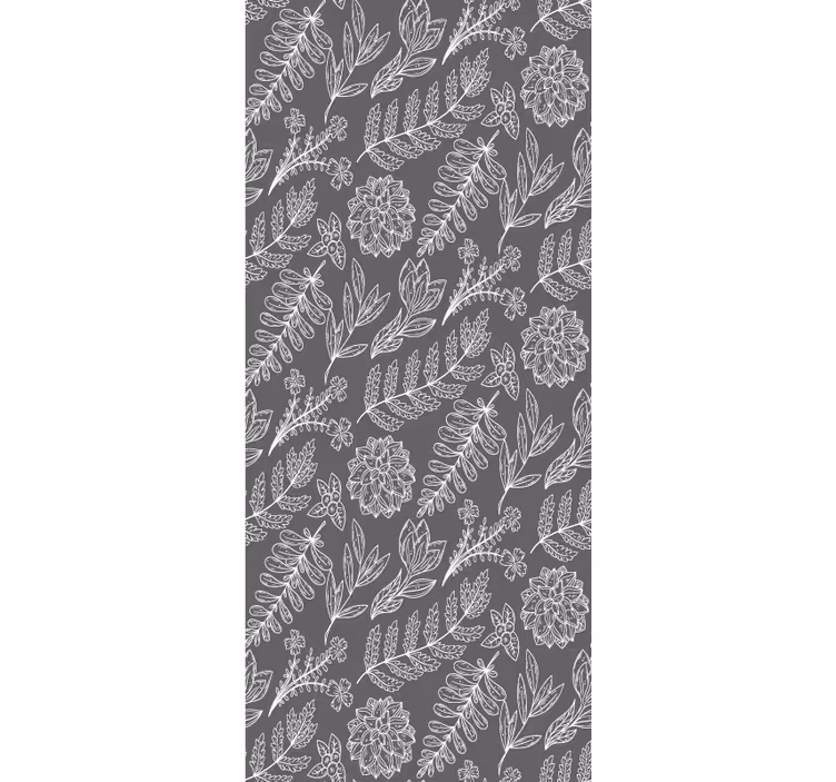 Blomsterkonturmønster rullegardin blomster - Tenstickers