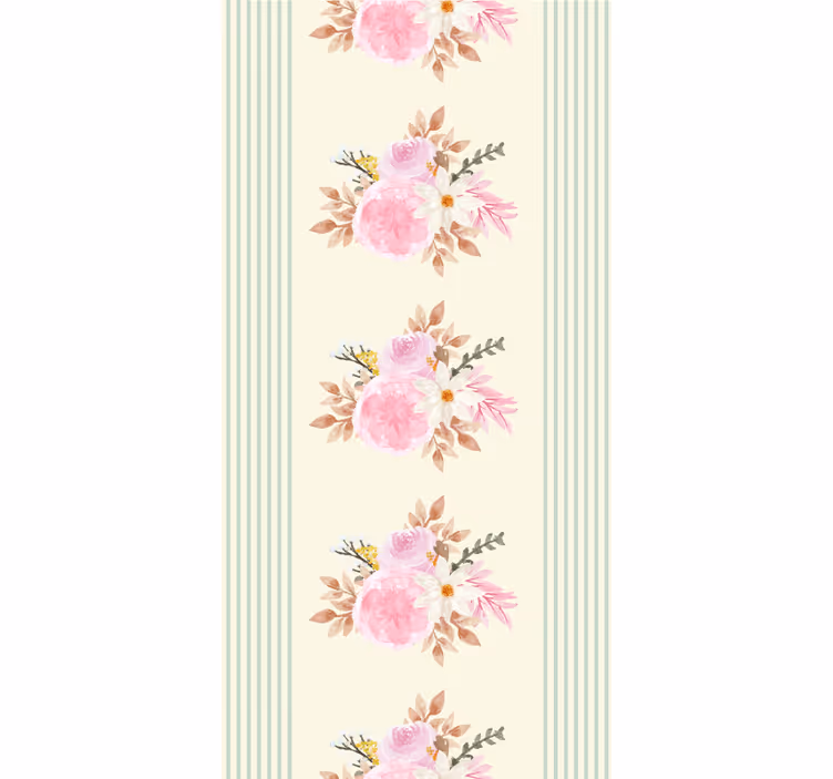 Fransk provinsstripet mønster rullegardin blomster - Tenstickers