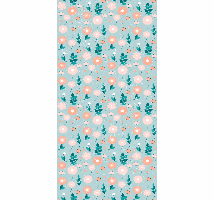 Ferskenfargede blomster rullegardin ungdom - Tenstickers