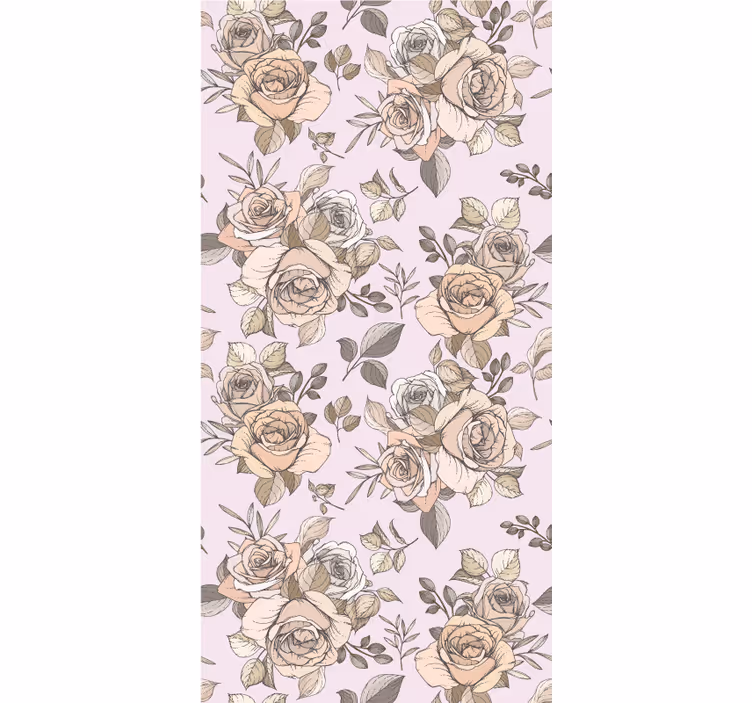 Grasiøst rosemotiv rullegardin blomster - Tenstickers