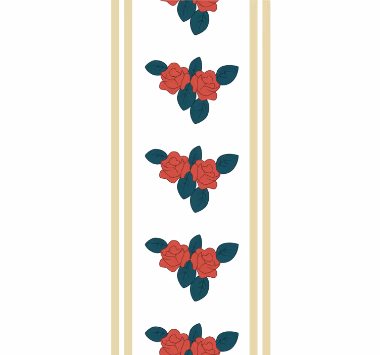 Rosemønster med blader rullegardin blomster - Tenstickers