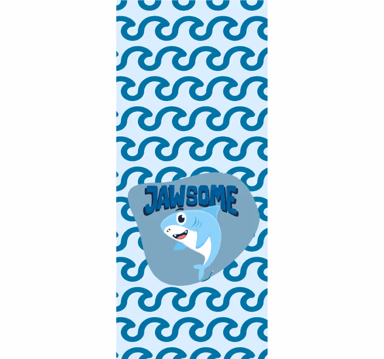 Babyhai med navn rullegardin barn - Tenstickers