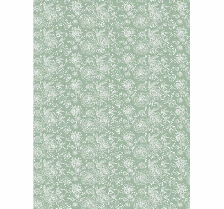 Grønn enkel rullegardin blomster - Tenstickers