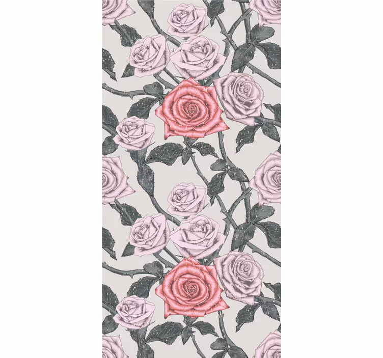 Elegant rosearrangement rullegardin blomster - Tenstickers