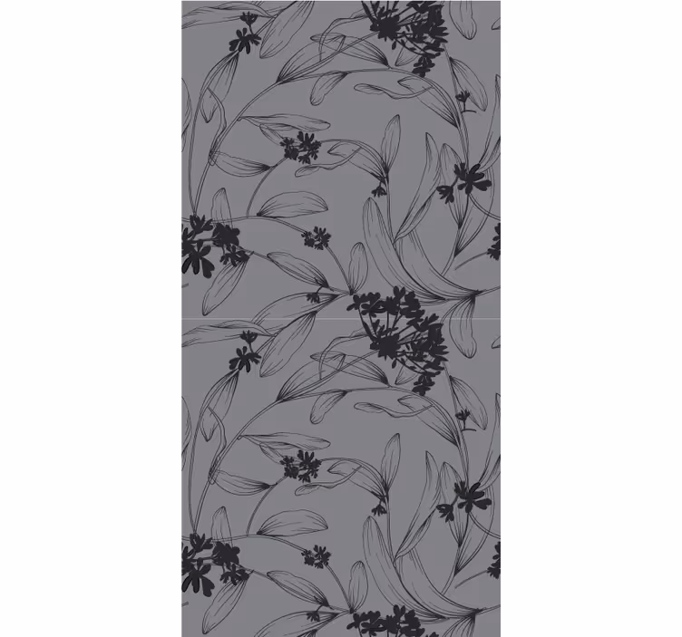 Monokrom blomsterdesign rullegardin blomster - Tenstickers