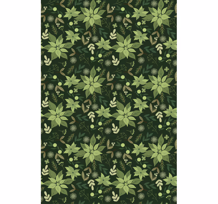 Frodig grønn flora rullegardin blomster - Tenstickers