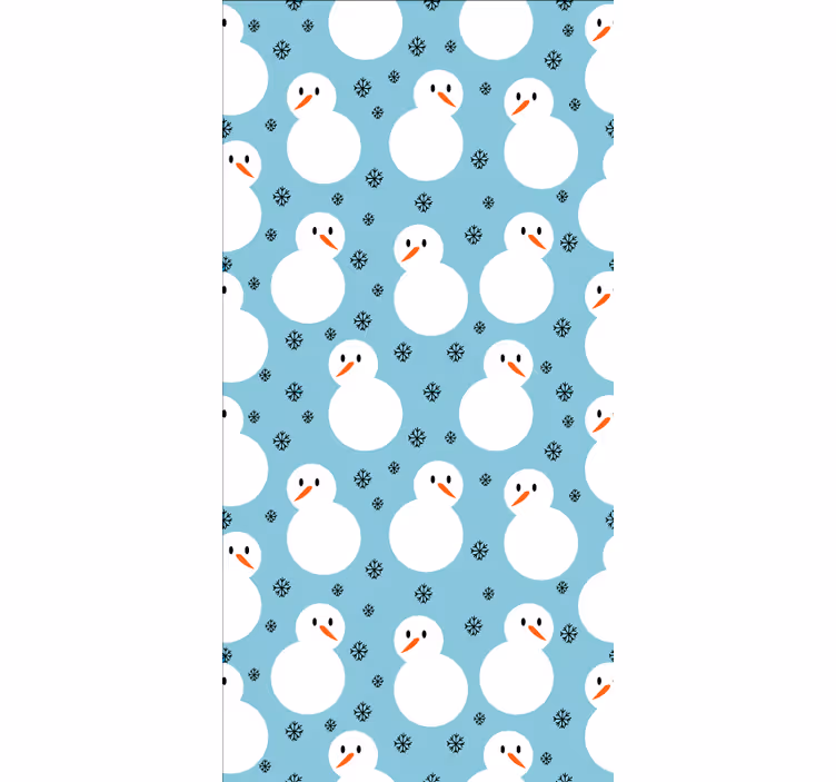 Snømann blått mønster rullegardin originale - Tenstickers