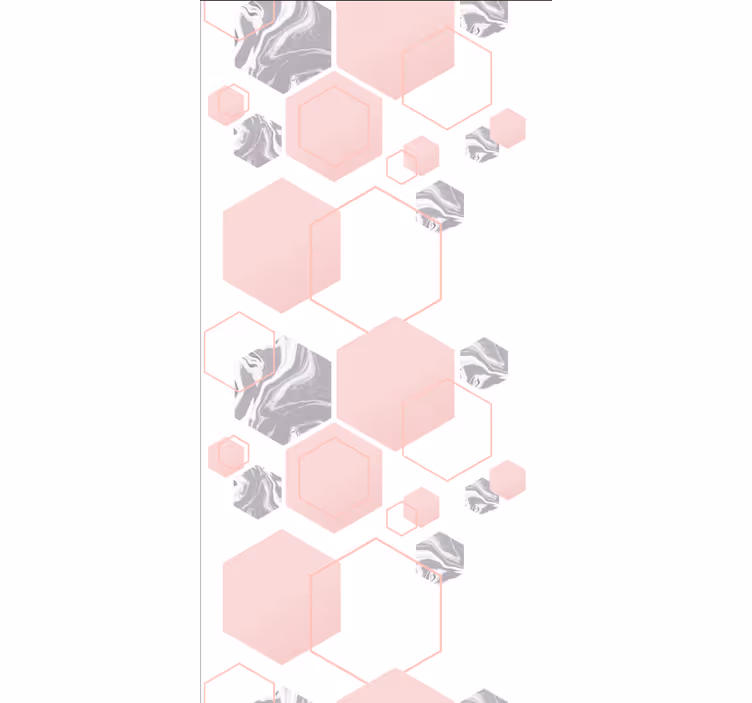 Rosa sekskant motiv rullegardin moderne - Tenstickers