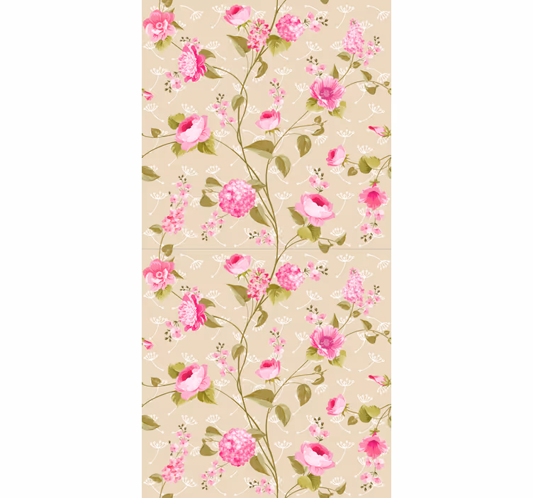 Vintage blomstertrykk rullegardin blomster - Tenstickers
