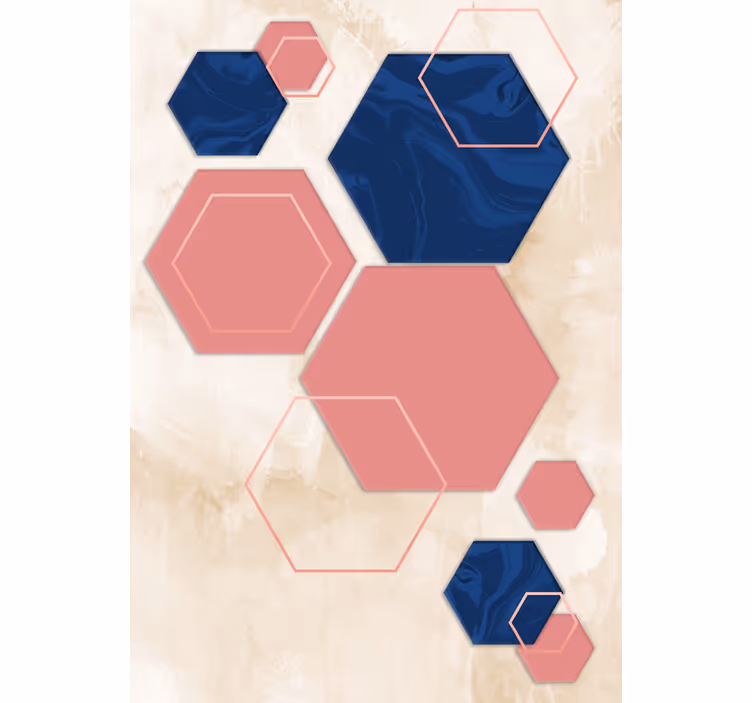 Geometrisk sekskantmønster rullegardin moderne - Tenstickers
