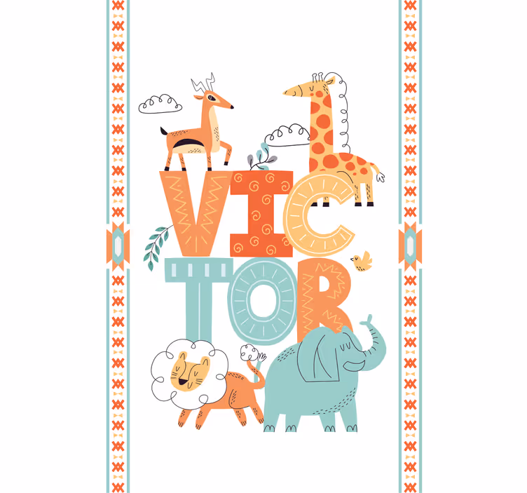 Villdyr med navn rullegardin barn - Tenstickers