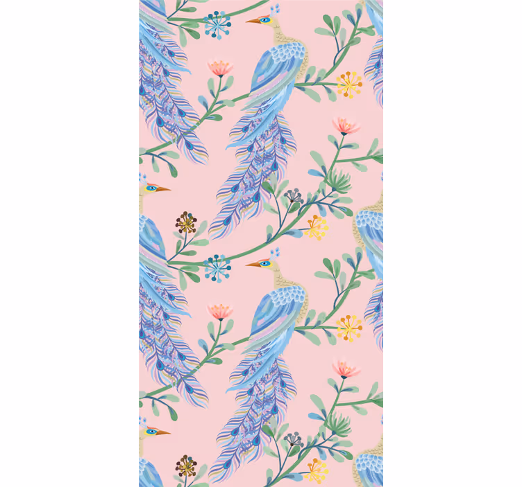 Tropisk fugl design rullegardin blomster - Tenstickers