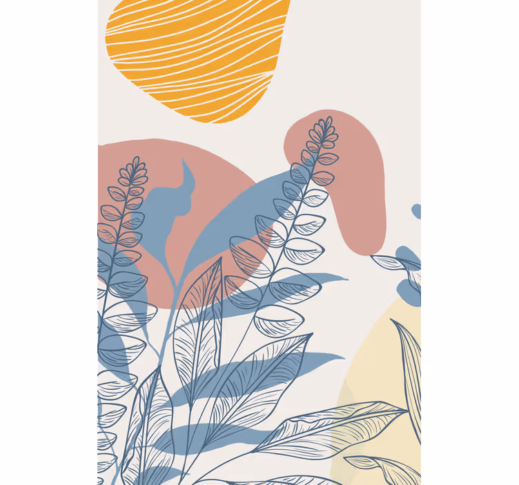 Abstrakte bladmønstre rullegardin blomster - Tenstickers