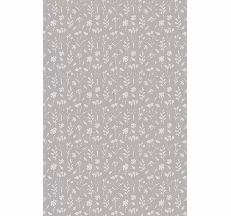 Grå, mild blomstring rullegardin blomster - Tenstickers