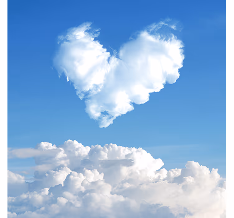 Hjerteformet sky rullegardin romantisk - Tenstickers