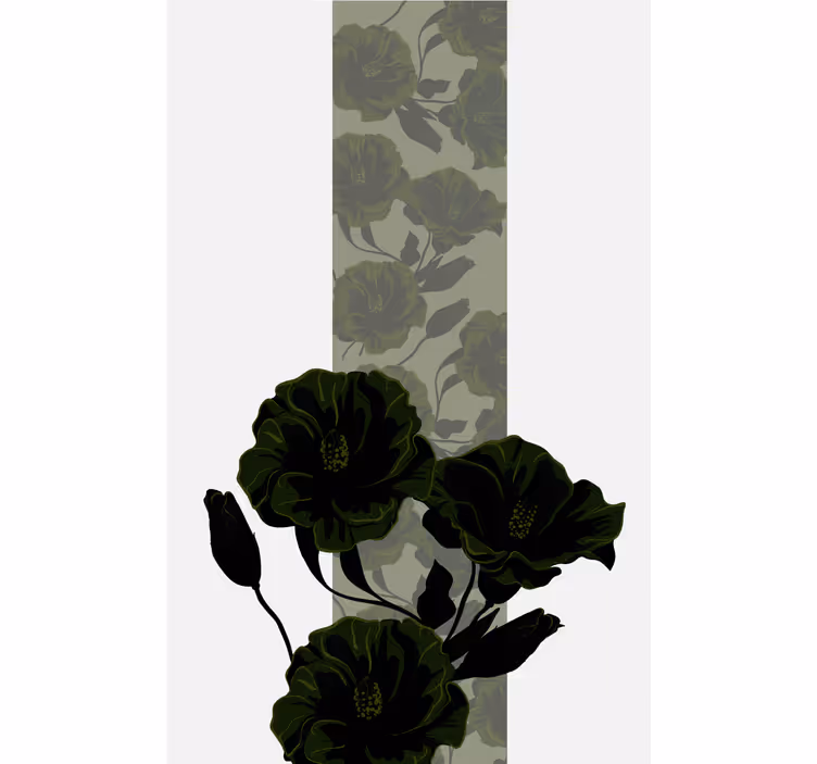 Grønn rose arrengment rullegardin blomster - Tenstickers