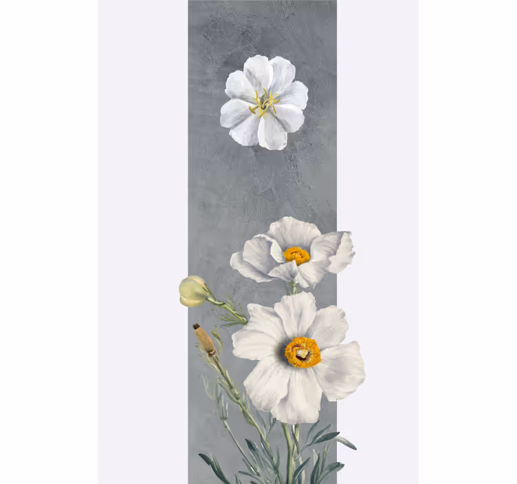 Hvit blomsterbukett rullegardin blomster - Tenstickers