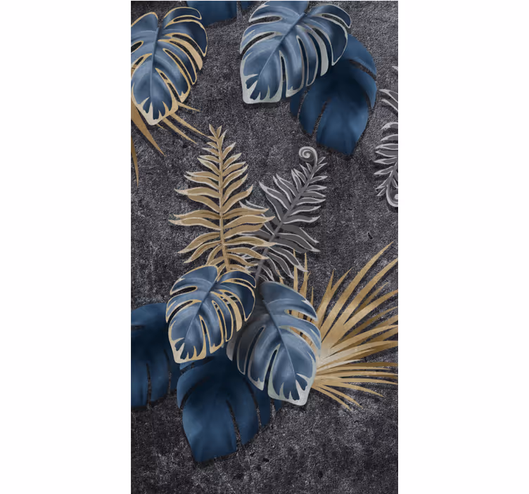 Tropisk løvverk arrangement rullegardin blomster - Tenstickers