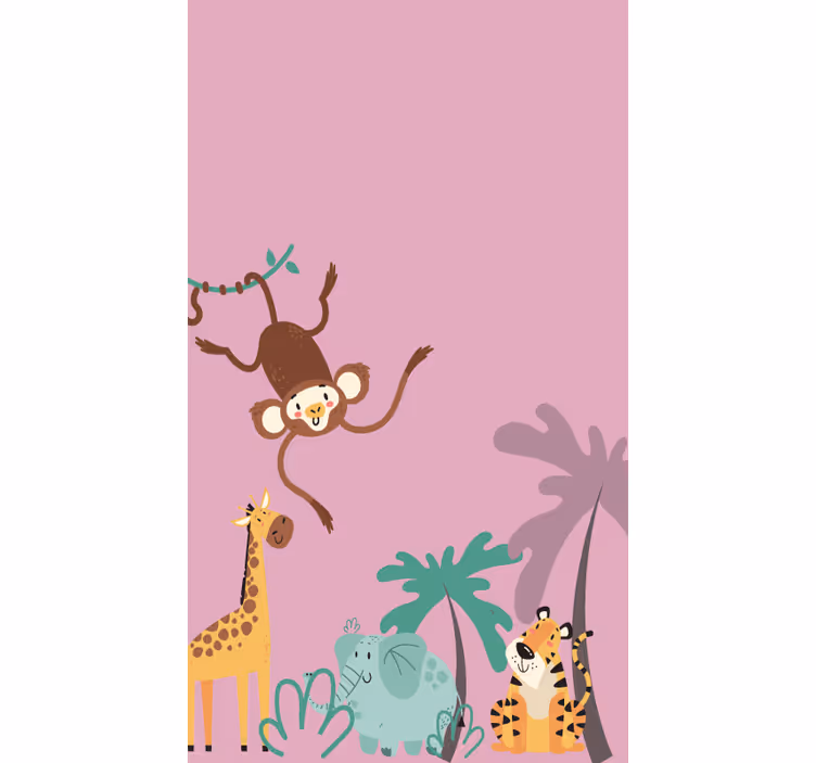 "boho" barnejungel rullegardin dyr - Tenstickers