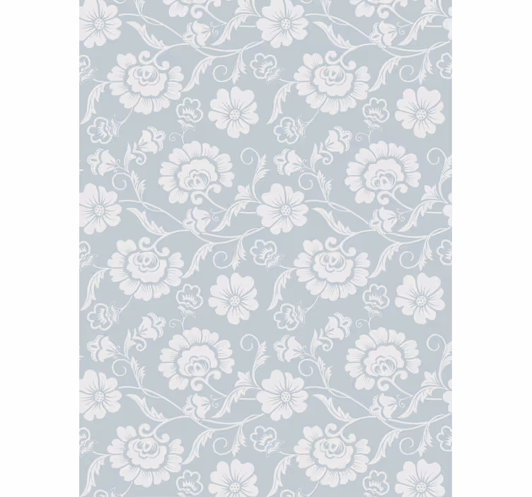 Sofistikert grå motiv rullegardin blomster - Tenstickers