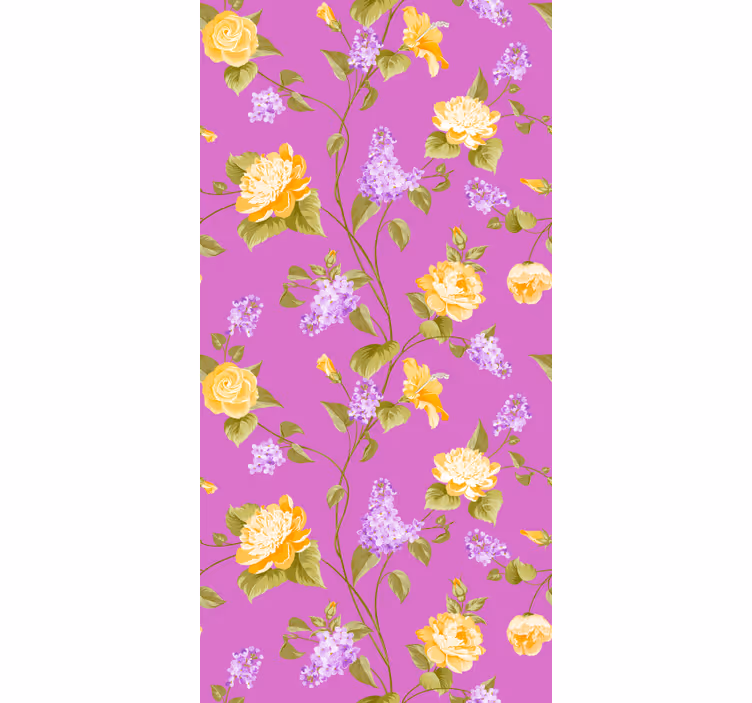Blomstrende ruter rullegardin blomster - Tenstickers