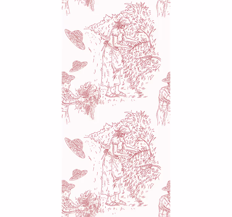 Illustrasjon av høstscene rullegardin blomster - Tenstickers
