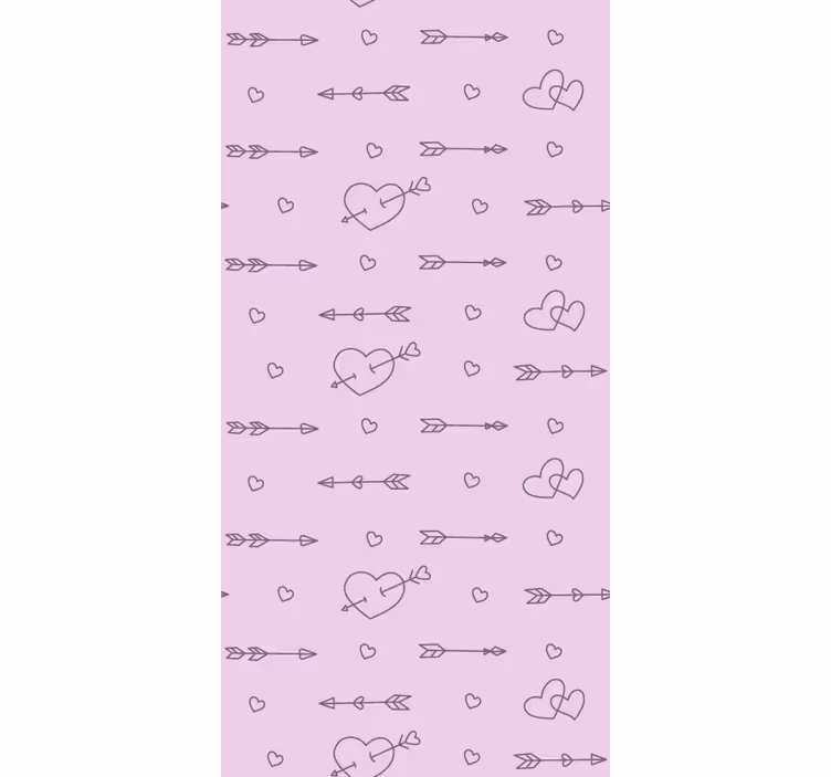 Mønster-dekor hjerter silhuetter rullegardin moderne - Tenstickers