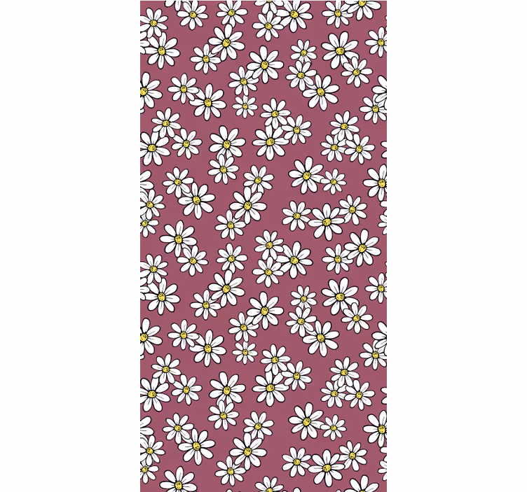 Tusenfryd rosa illustrasjon rullegardin blomster - Tenstickers