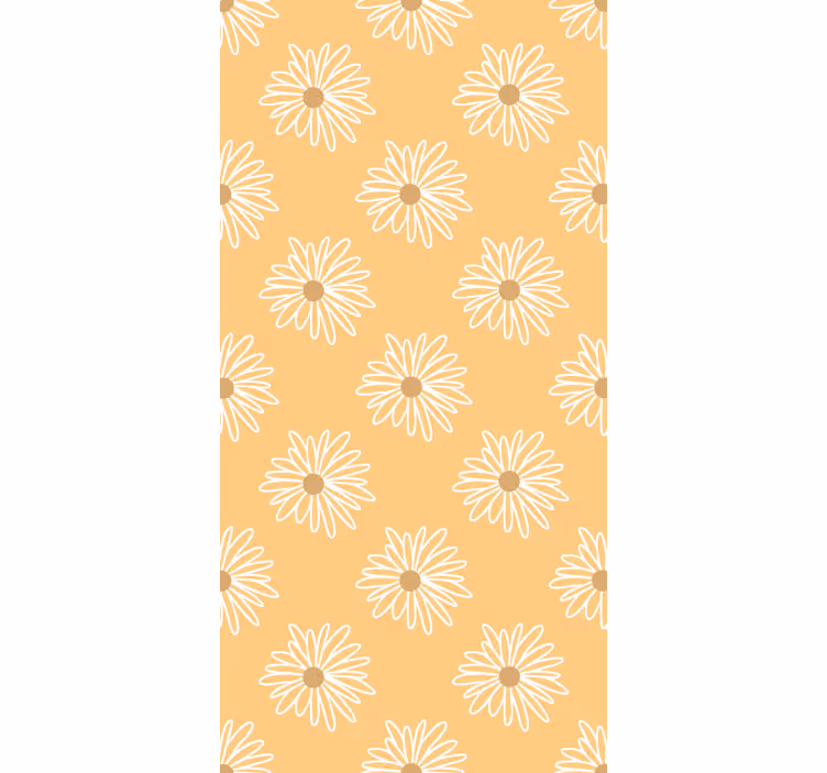 Gul tusenfryd design rullegardin blomster - Tenstickers