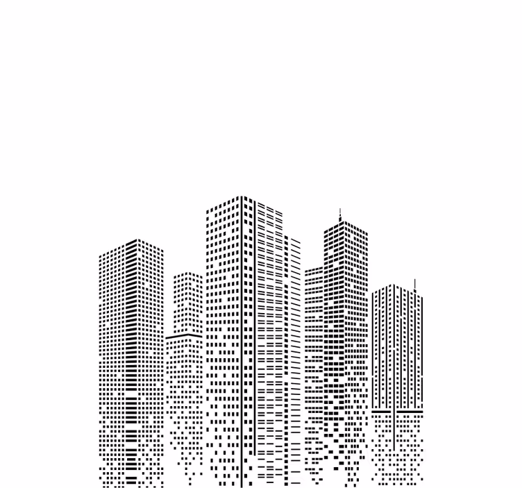 Skyline kontor rullegardin originale - Tenstickers